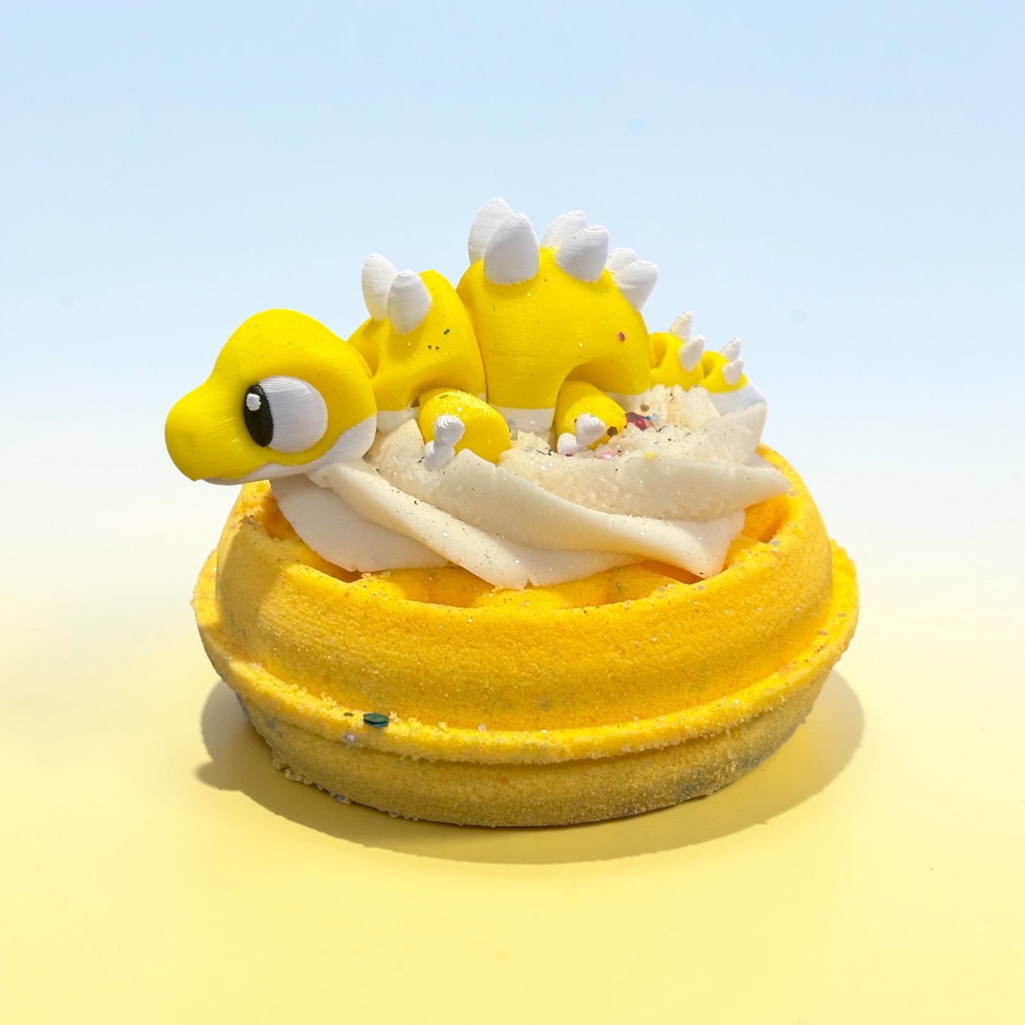 Waffle Bath Bomb with Bubble Frosting: 3D Dinosaurs 🦕 🦖