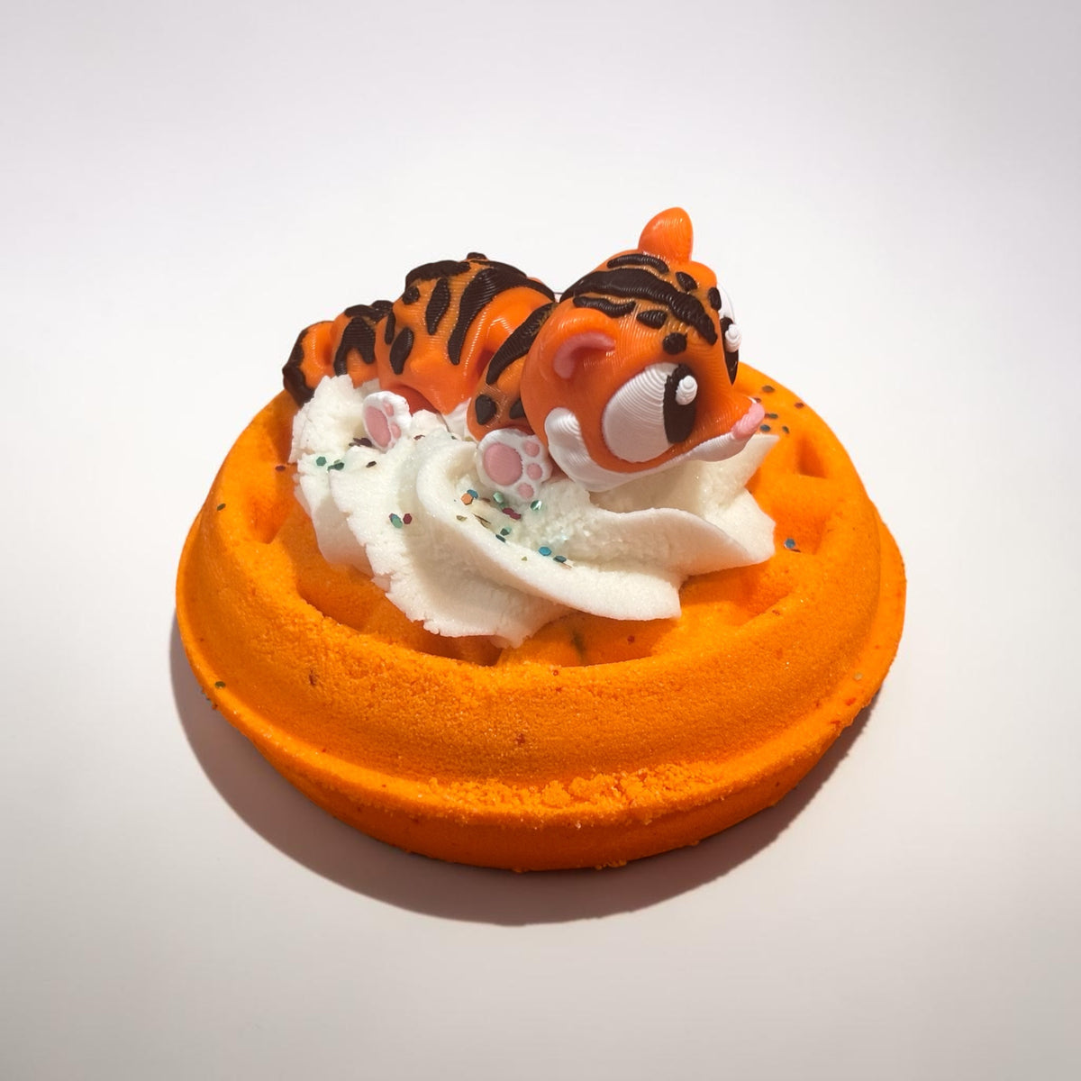 Waffle Bath Bomb with Bubble Frosting and 3D Toy