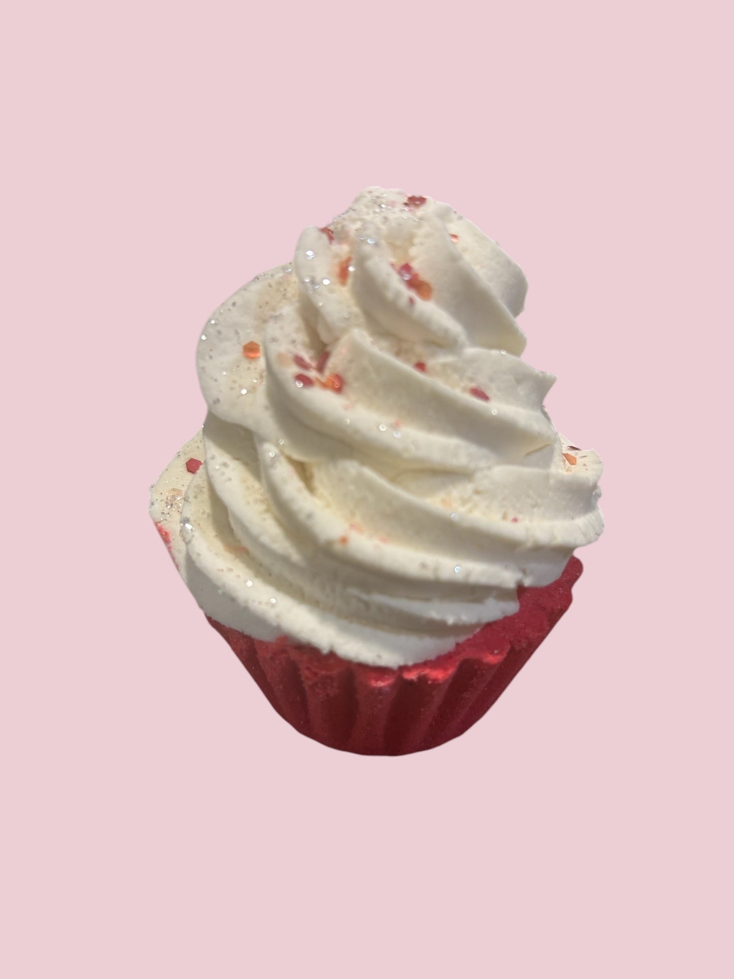 Bath Bomb: Cupcake with Bubble Frosting/Red