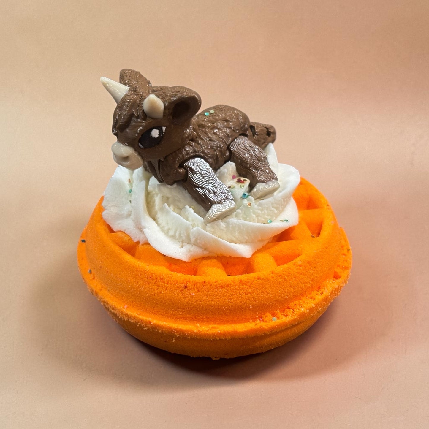Waffle Bath Bomb with Bubble Frosting: 3D Farm Animals