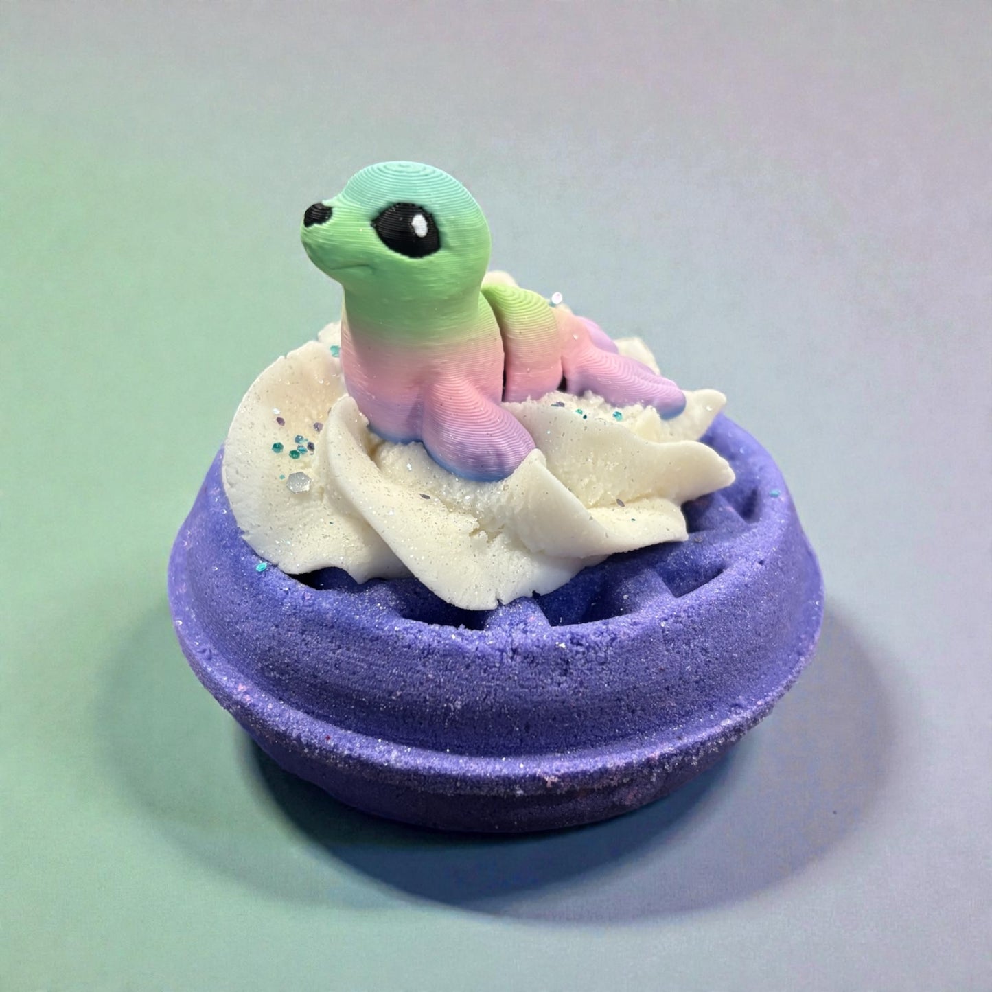 Bath Bomb with Bubble Frosting and 3D Toy