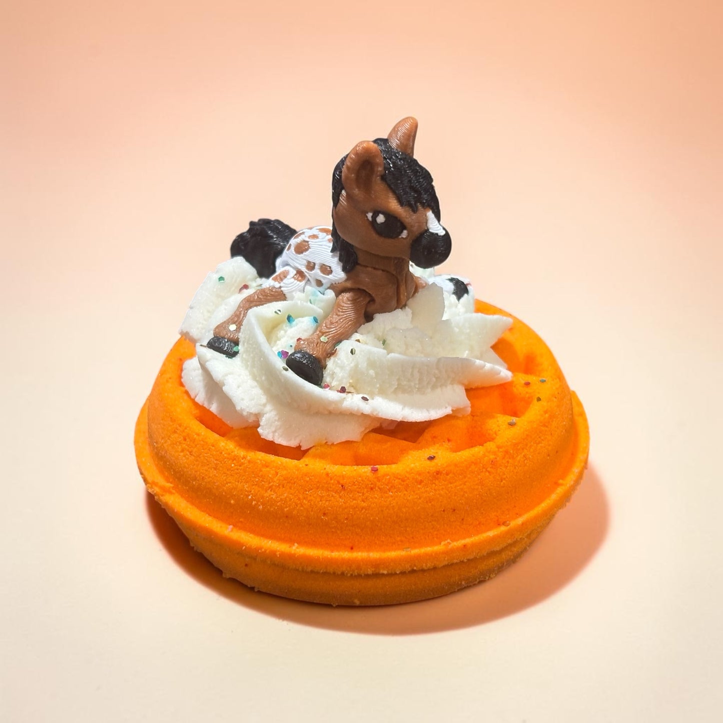 Waffle Bath Bomb with Bubble Frosting: 3D Farm Animals