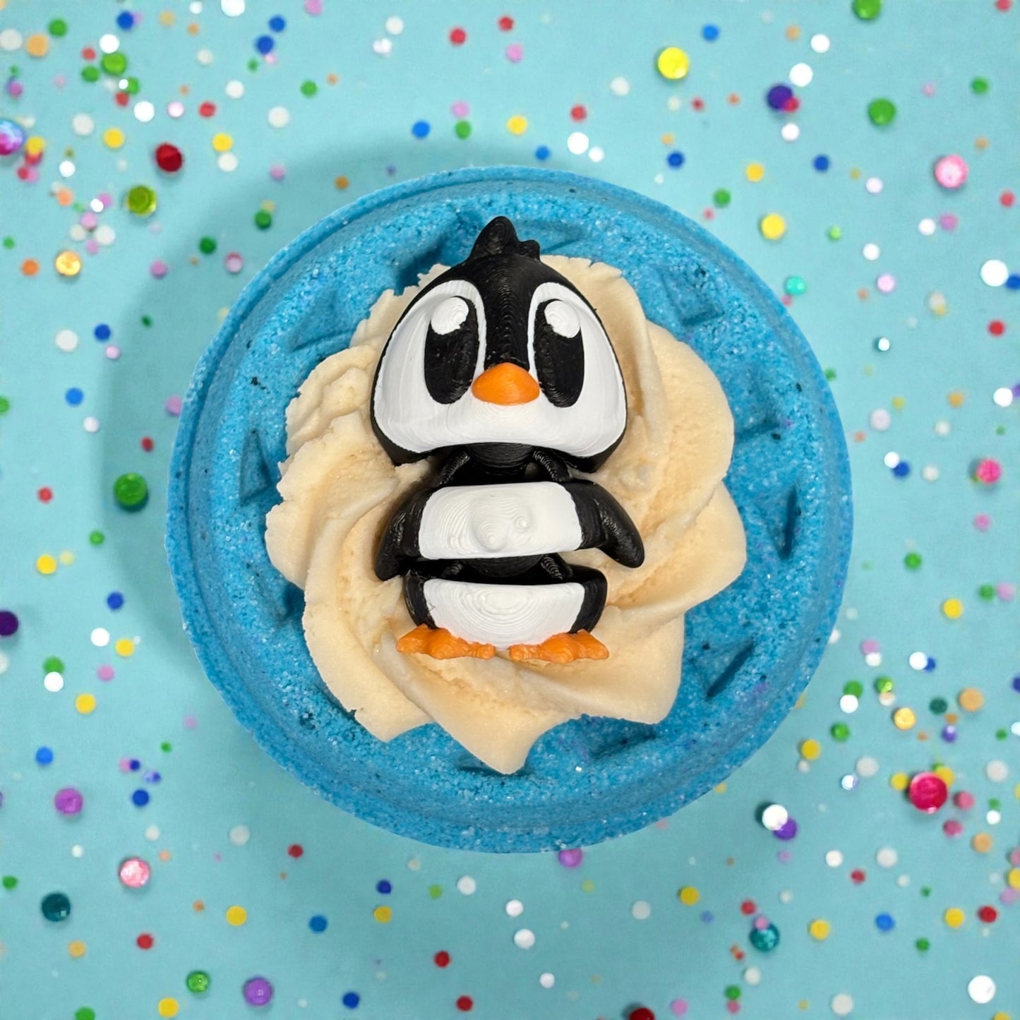 Bath Bomb with Bubble Frosting and 3D Toy